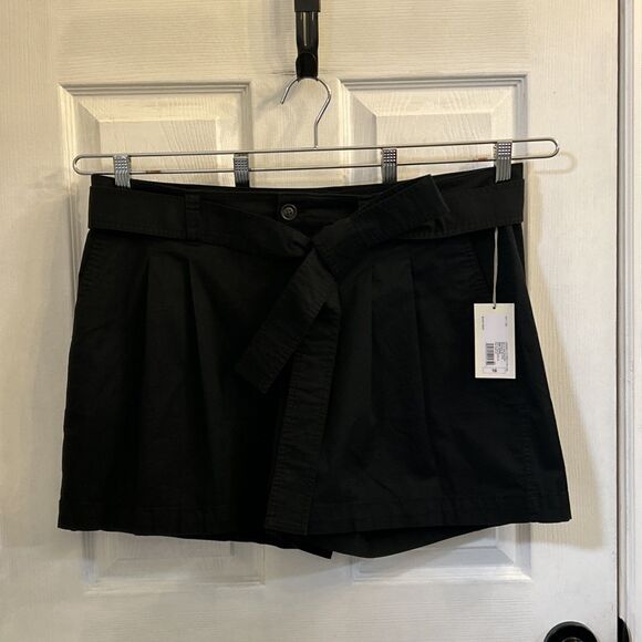 NWT A New Day Women’s Black High Rise Pleated Belted Shorts Size 18 Work Casual - Picture 1 of 16